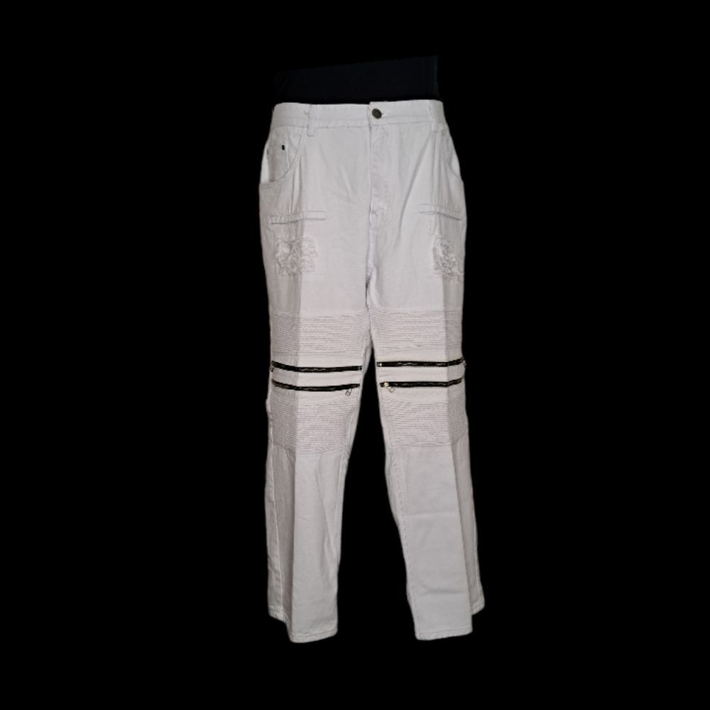 S2 Black Premium Men's Jeans Skinny #98DJ-009 Skinny Straight Size 46 White